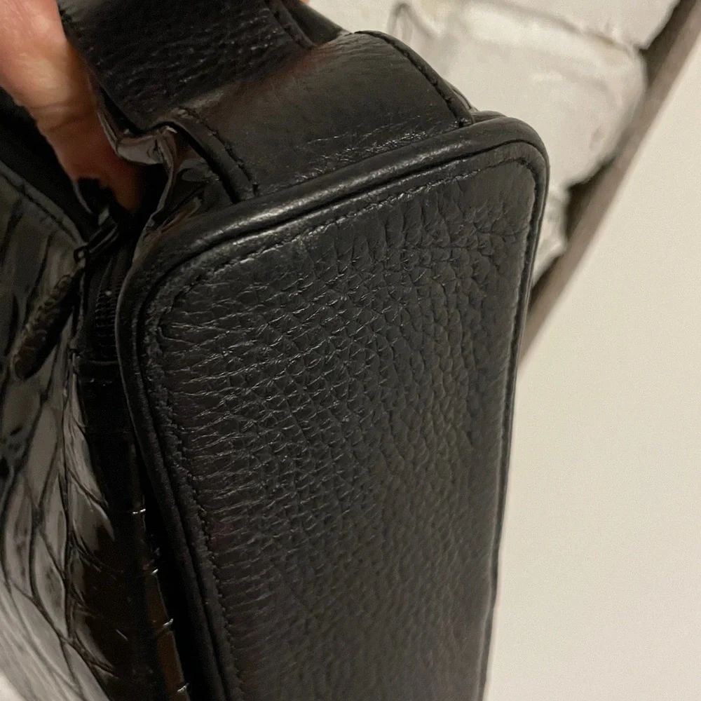 Brighton Black Embossed Patent Leather Shoulder Bag - Picture 9 of 11